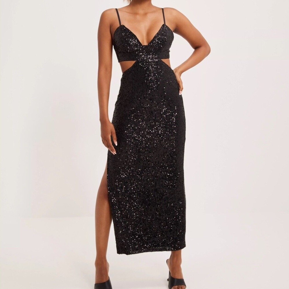 Bardot Black Sequin Dress